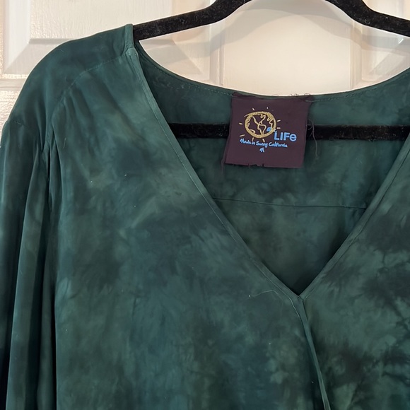 Haylee Top Long Sleeve VNeck Blouse - M - Blue Life - Picture 3 of 3